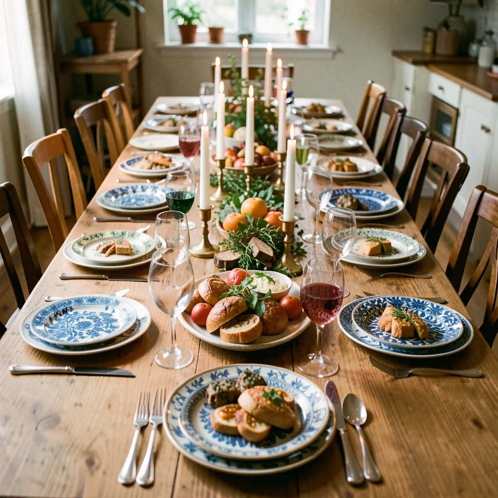 Elegant table setting with fine china and glassware