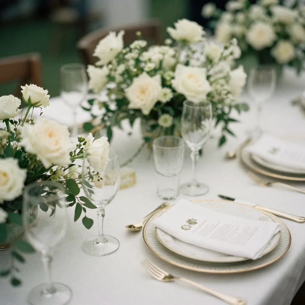 Sophisticated dinner table arrangement