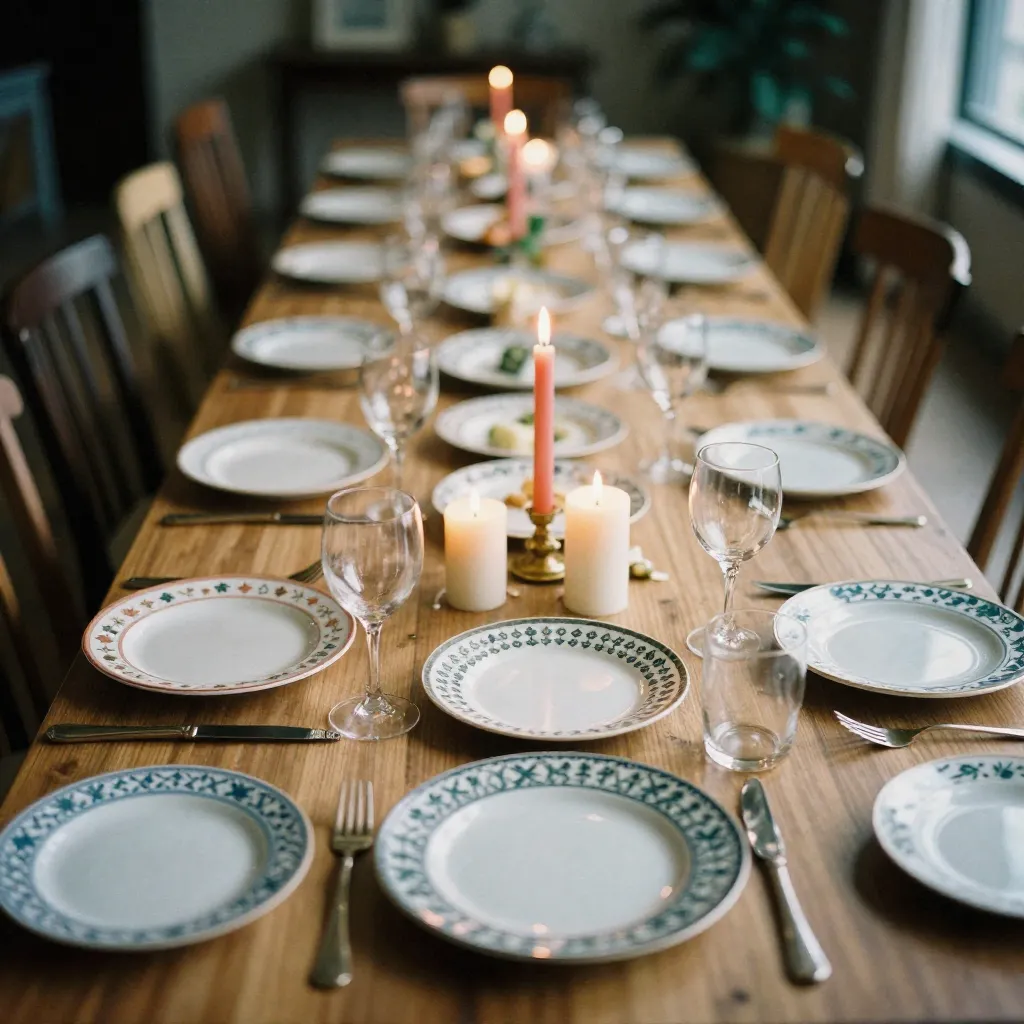 Artistic table arrangement with natural elements